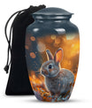 Golden Bunny Cremation Urn- Large Decorative Rabbit Urn For Ashes