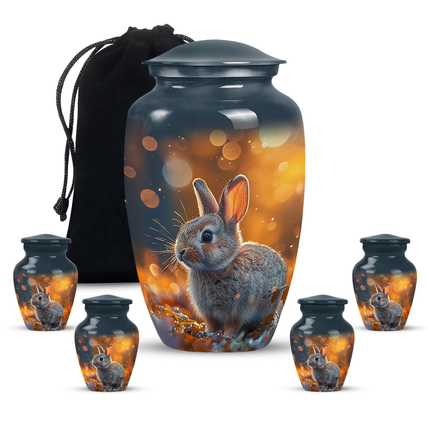 Personalized Rabbit Cremation Urn for Pet Ashes - 10-inch, 200 cu in - Yatskia