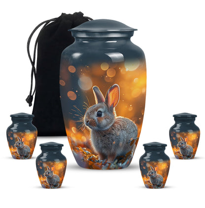 Personalized Rabbit Cremation Urn for Pet Ashes - 10-inch, 200 cu in - Yatskia