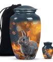 Golden Bunny Cremation Urn- Large Decorative Rabbit Urn For Ashes
