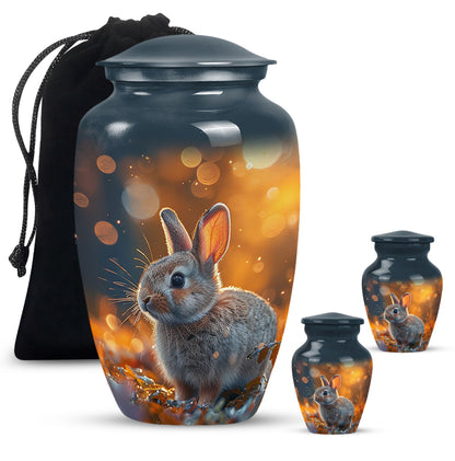Personalized Rabbit Cremation Urn for Pet Ashes - 10-inch, 200 cu in - Yatskia