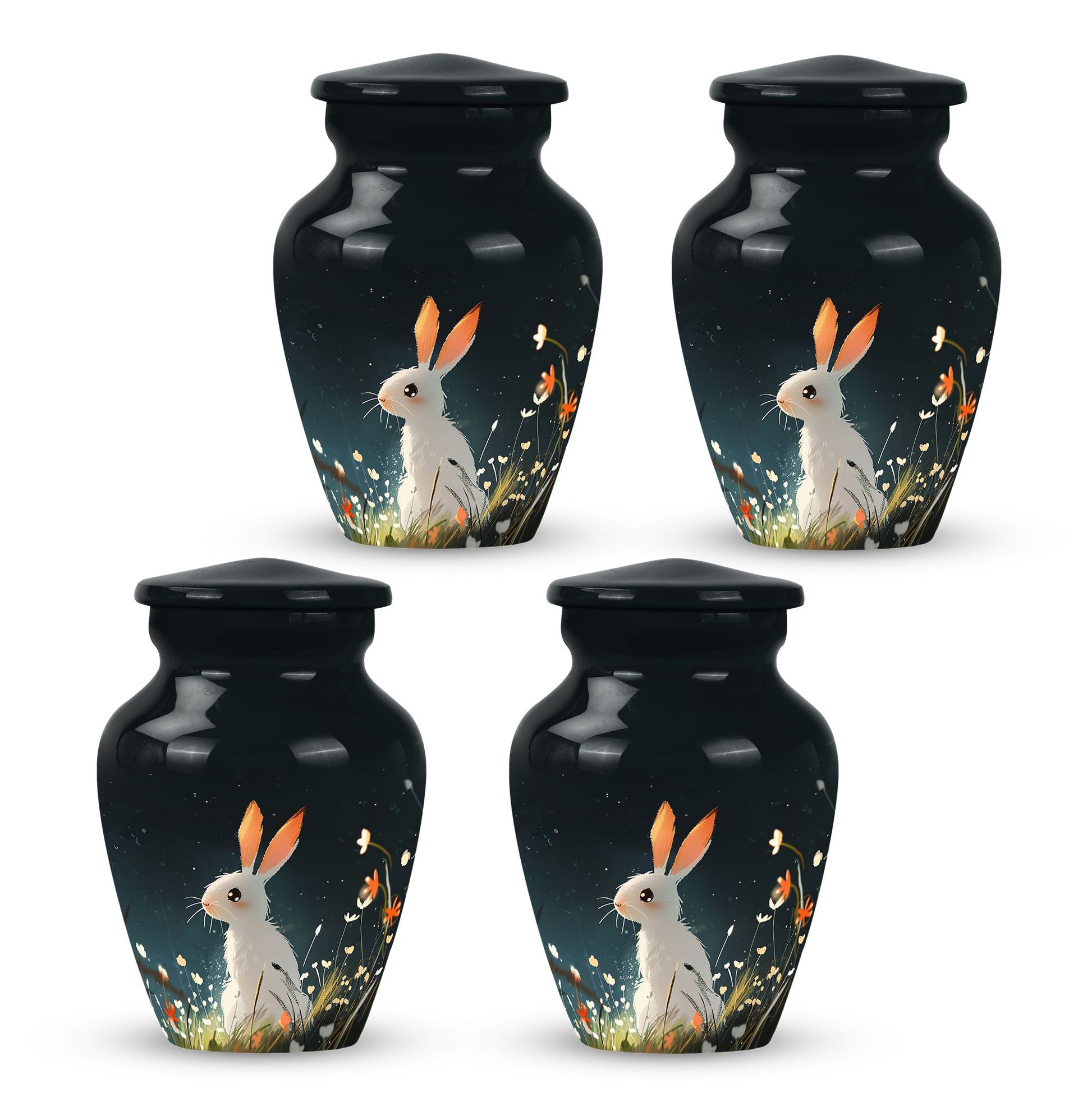 White Bunny Rabbit Burial Urn - Small Urn For Pet Ashes