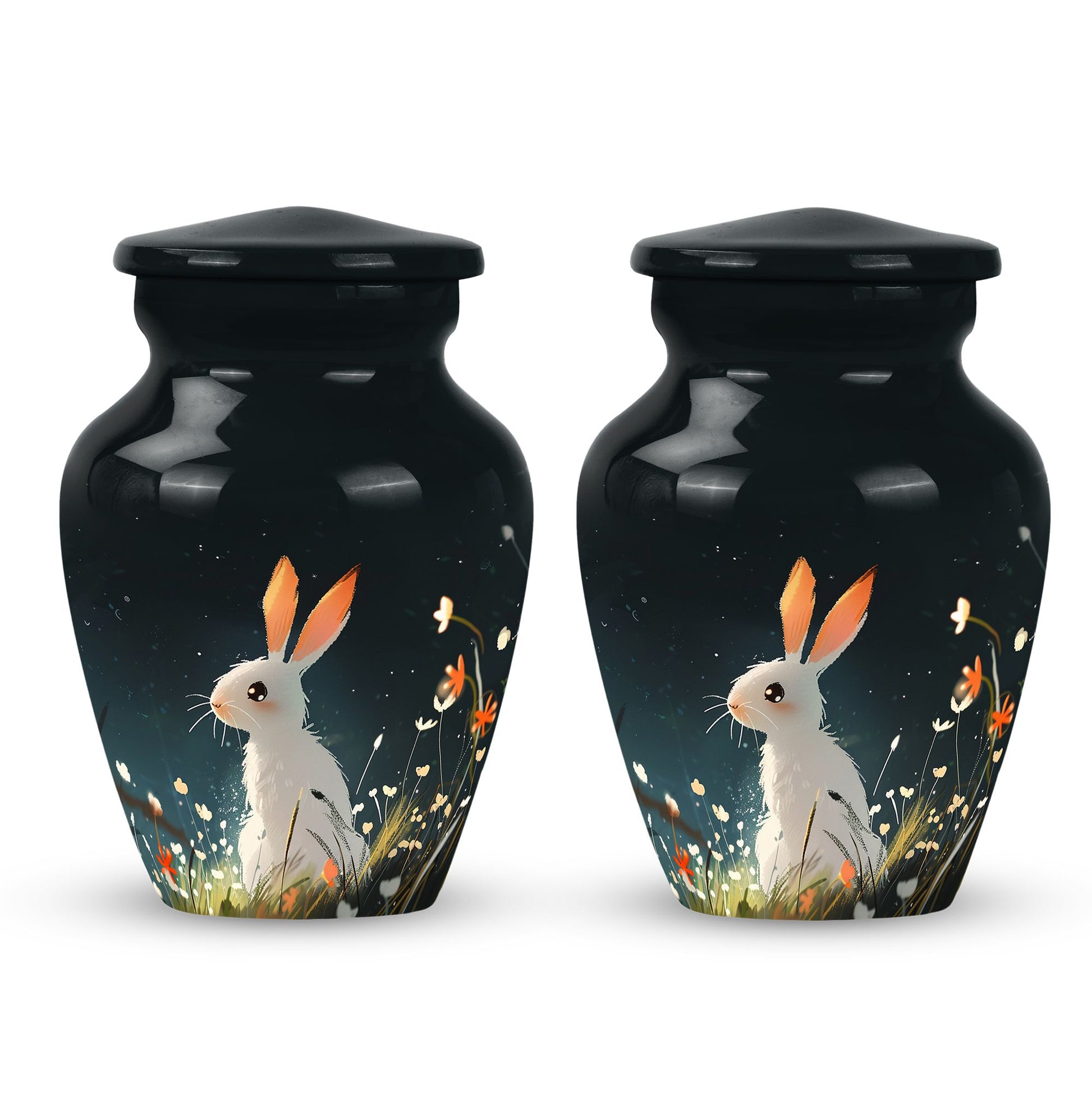 White Bunny Rabbit Burial Urn - Small Urn For Pet Ashes