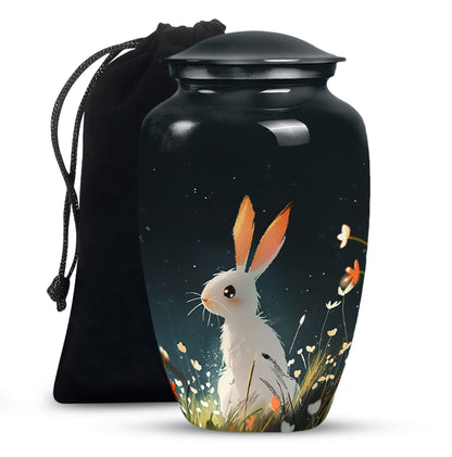 White Personalized Pet Keepsake Urn for Pet Ashes - 10-inch, 200 cu in - Yatskia