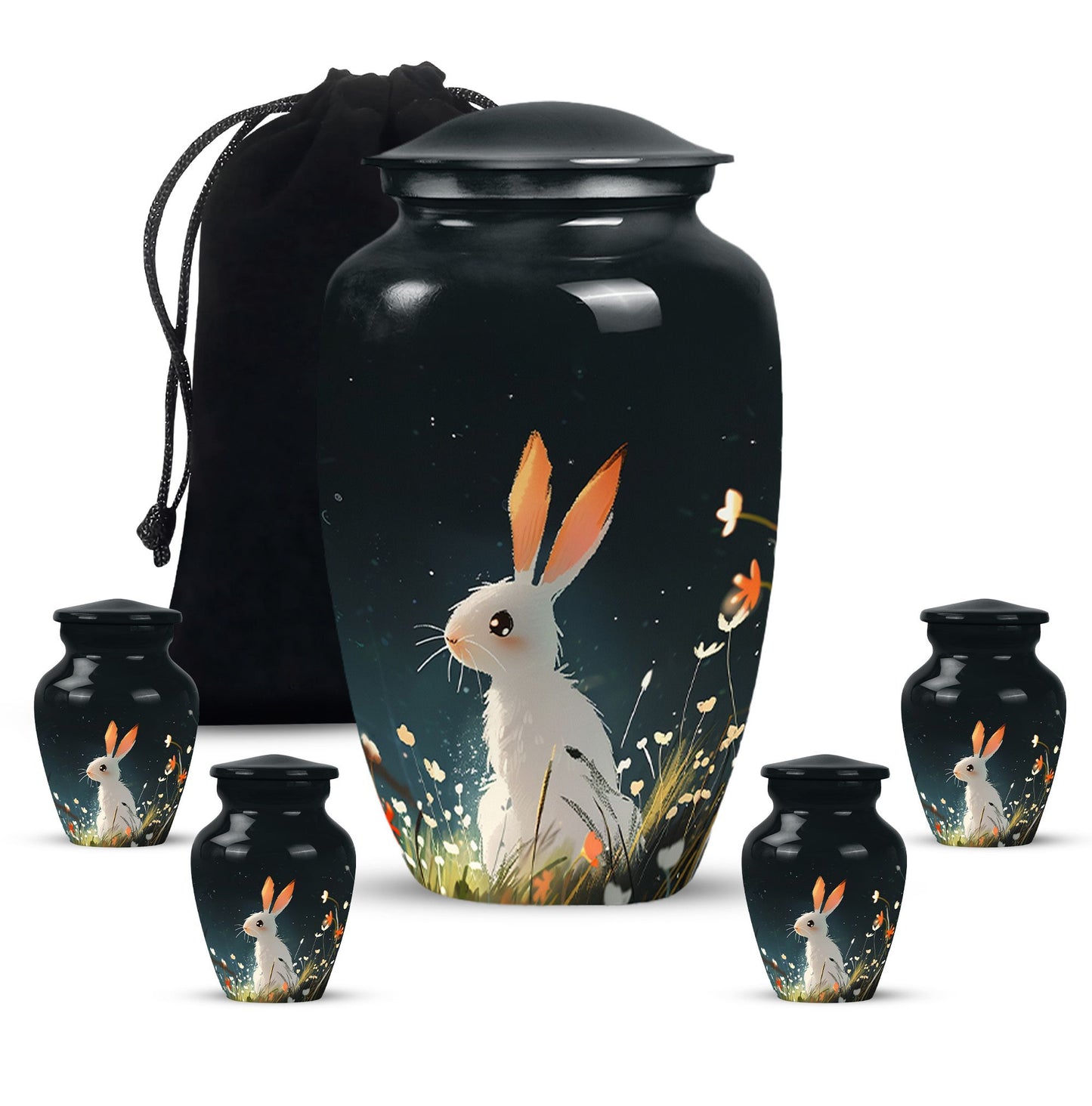 White Personalized Pet Keepsake Urn for Pet Ashes - 10-inch, 200 cu in - Yatskia
