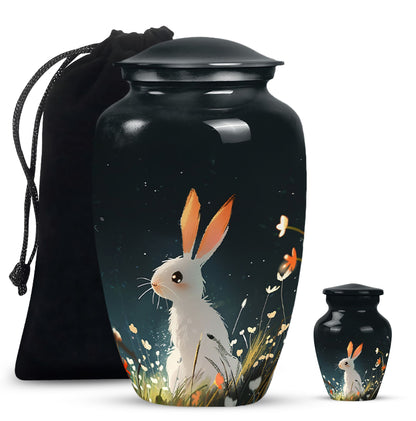 White Personalized Pet Keepsake Urn for Pet Ashes - 10-inch, 200 cu in - Yatskia