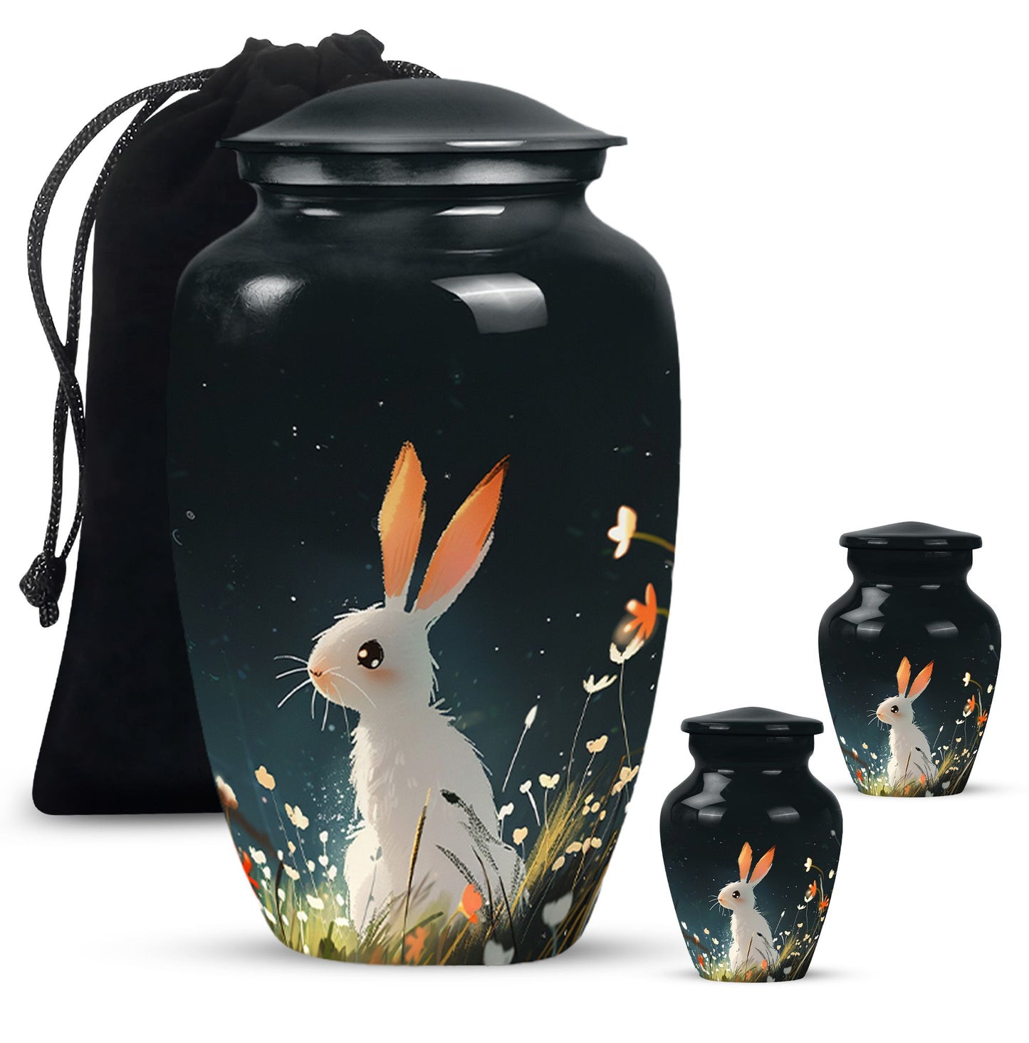 White Personalized Pet Keepsake Urn for Pet Ashes - 10-inch, 200 cu in - Yatskia