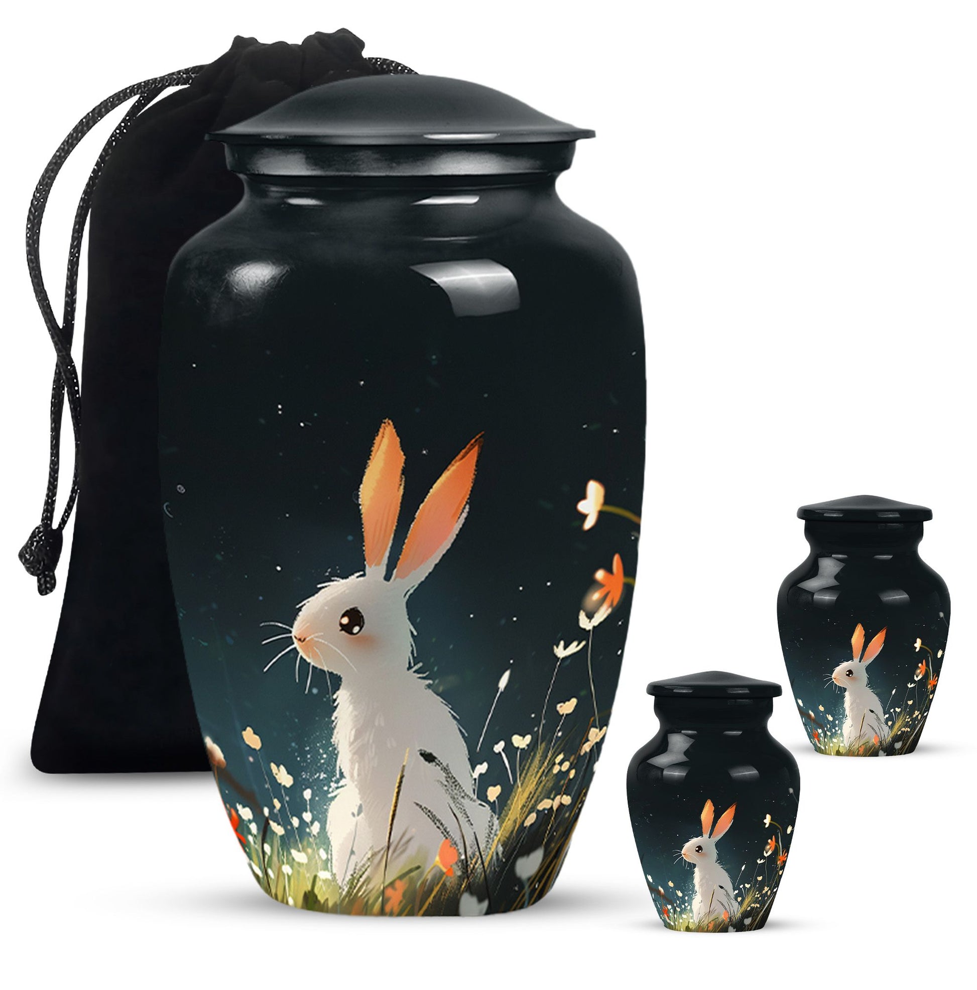 White Bunny Rabbit Burial Urn - Small Urn For Pet Ashes