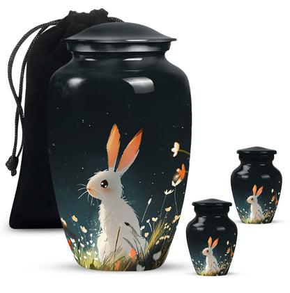 White Personalized Pet Keepsake Urn for Pet Ashes - 10-inch, 200 cu in - Yatskia