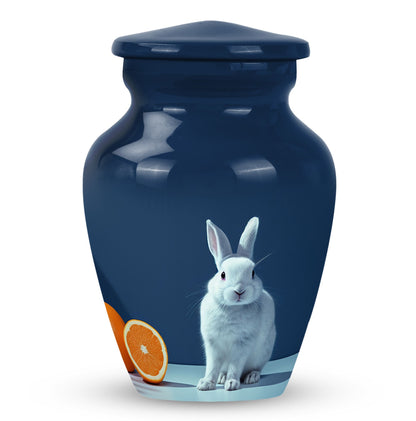 White Personalized Pet Memorial Urn for Pet Ashes - 10-inch, 200 cu in - Yatskia