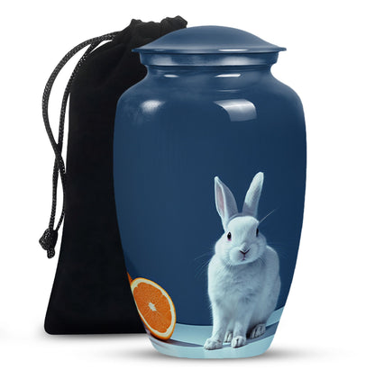 White Personalized Pet Memorial Urn for Pet Ashes - 10-inch, 200 cu in - Yatskia