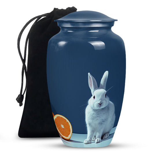 White Baby Bunny Rabbit Urn - A Unique Memorial For Pet Lovers