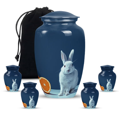 White Personalized Pet Memorial Urn for Pet Ashes - 10-inch, 200 cu in - Yatskia