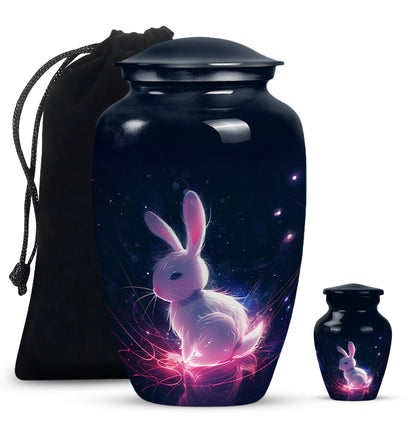 Personalized Rabbit Memorial Urn for Pet Ashes - 10-inch, 200 cu in - Yatskia