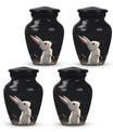 Black Baby Bunny Cremation Urn - Mini Urns For Pet Ashes