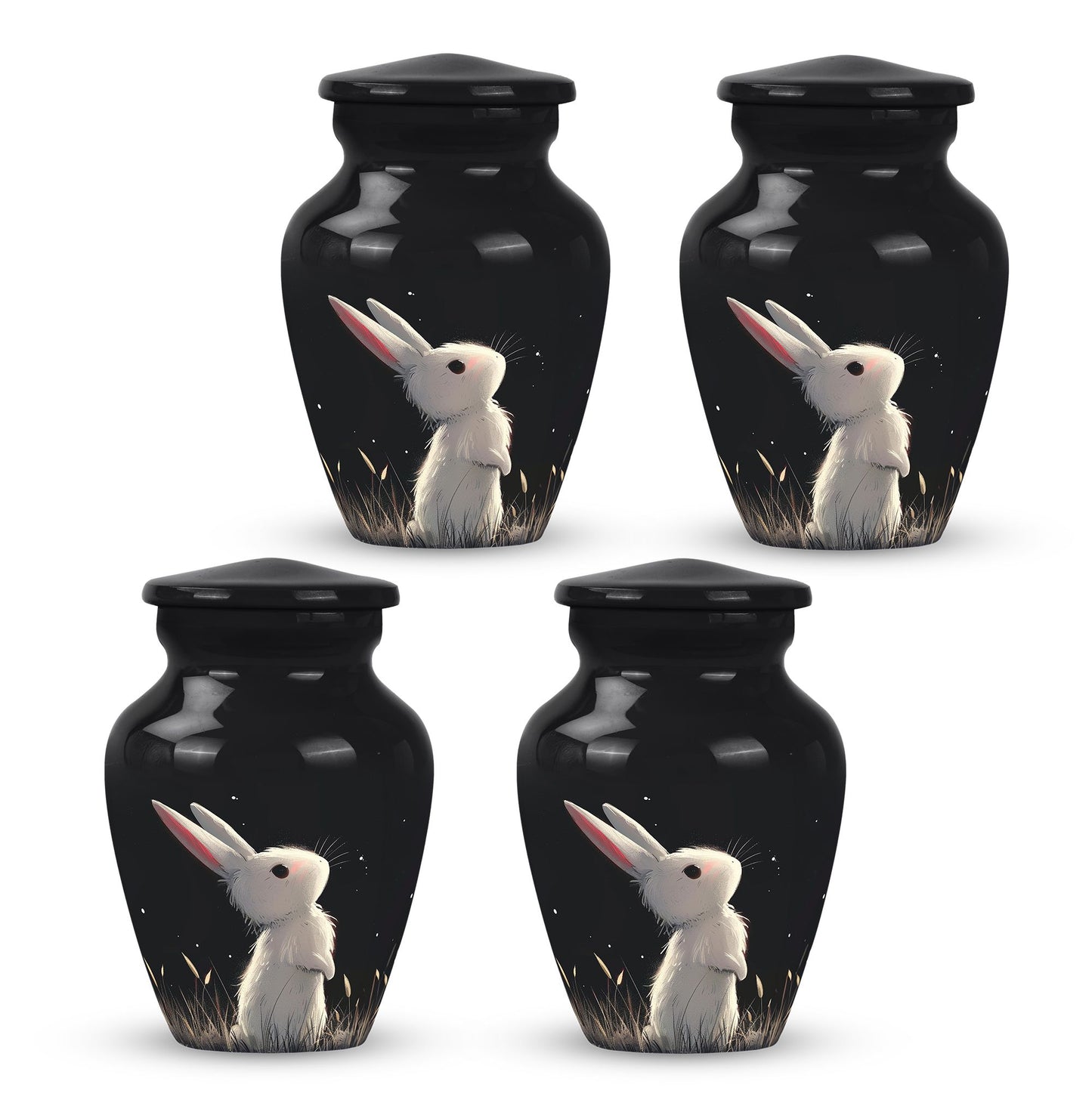 Black Personalized Pet Keepsake Urn for Pet Ashes - 10-inch, 200 cu in - Yatskia