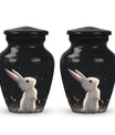 Black Baby Bunny Cremation Urn - Mini Urns For Pet Ashes