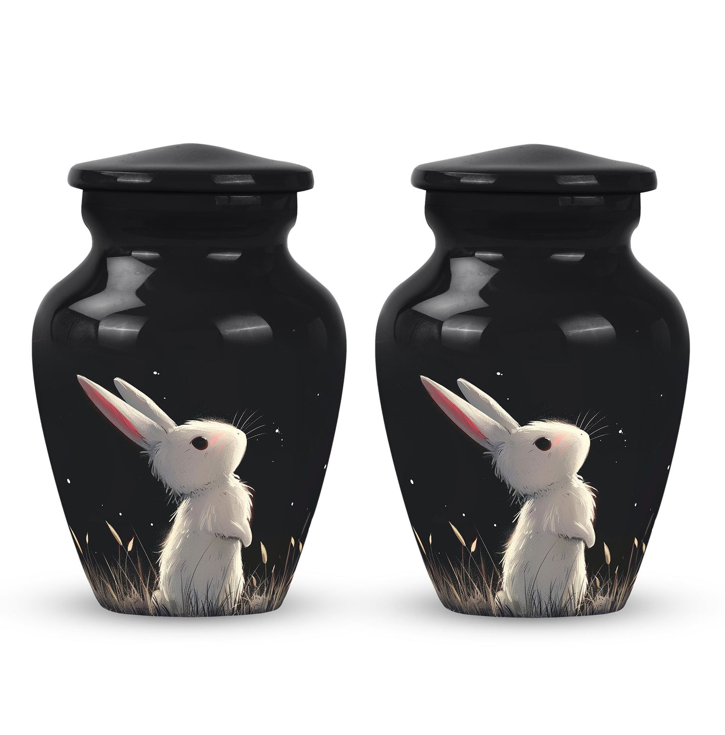 Black Personalized Pet Keepsake Urn for Pet Ashes - 10-inch, 200 cu in - Yatskia