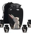 Black Baby Bunny Cremation Urn - Mini Urns For Pet Ashes