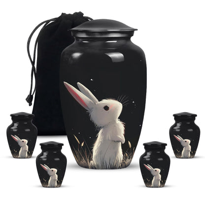 Black Personalized Pet Keepsake Urn for Pet Ashes - 10-inch, 200 cu in - Yatskia