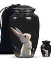 Black Baby Bunny Cremation Urn - Mini Urns For Pet Ashes