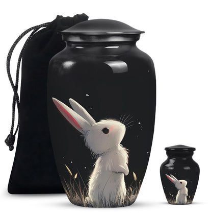 Black Personalized Pet Keepsake Urn for Pet Ashes - 10-inch, 200 cu in - Yatskia