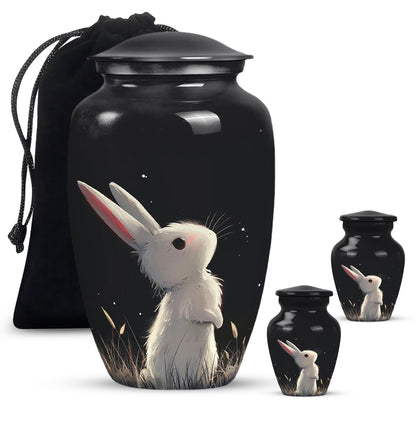 Black Personalized Pet Keepsake Urn for Pet Ashes - 10-inch, 200 cu in - Yatskia