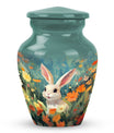 Colorful Flowers & Bunny Cremation Urn - Pet Urn For Ashes