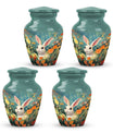 Colorful Flowers & Bunny Cremation Urn - Pet Urn For Ashes