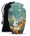 Colorful Flowers & Bunny Cremation Urn - Pet Urn For Ashes