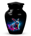 Vibrant Nebula Bunny - Rabbit Urn Memorial, Funeral Shape Urn