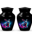 Vibrant Nebula Bunny - Rabbit Urn Memorial, Funeral Shape Urn