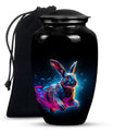 Vibrant Nebula Bunny - Rabbit Urn Memorial, Funeral Shape Urn
