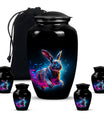 Vibrant Nebula Bunny - Rabbit Urn Memorial, Funeral Shape Urn