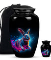 Vibrant Nebula Bunny - Rabbit Urn Memorial, Funeral Shape Urn