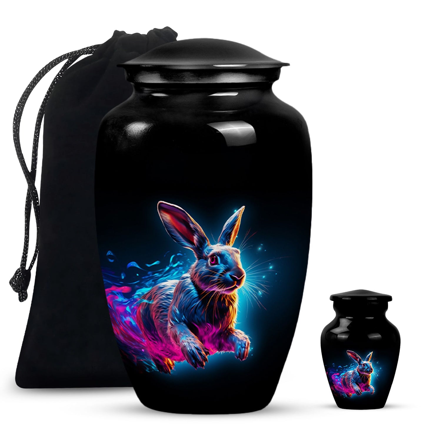 Personalized Rabbit Memorial Urn for Pet Ashes - 10-inch, 200 cu in - Yatskia