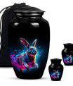 Vibrant Nebula Bunny - Rabbit Urn Memorial, Funeral Shape Urn