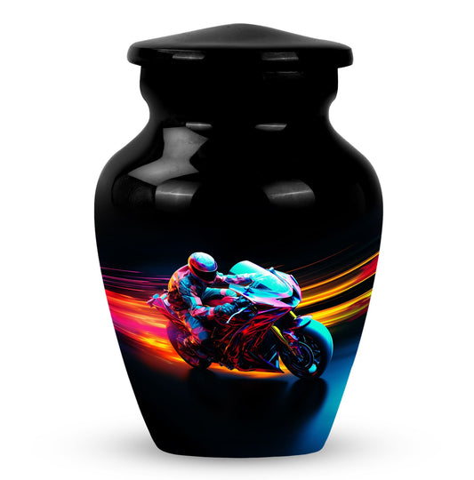 Motorcycle Rider Cremation Urn for Human Ashes - Memorial Urn for Dad