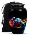 Motorcycle Rider Cremation Urn for Human Ashes - Memorial Urn for Dad