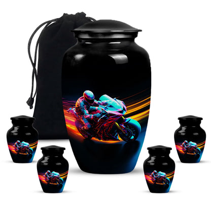 Personalized Motorcycle Cremation Urn for Dad - 10-inch, 200 cu in - Yatskia