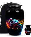 Motorcycle Rider Cremation Urn for Human Ashes - Memorial Urn for Dad