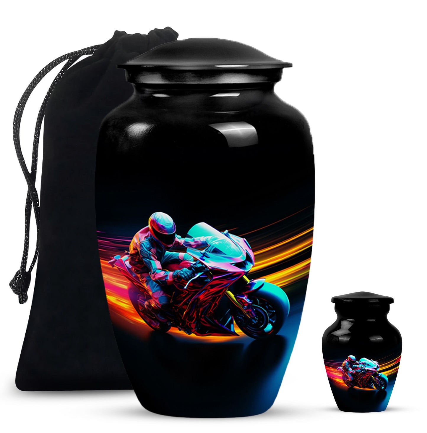 Personalized Motorcycle Cremation Urn for Dad - 10-inch, 200 cu in - Yatskia