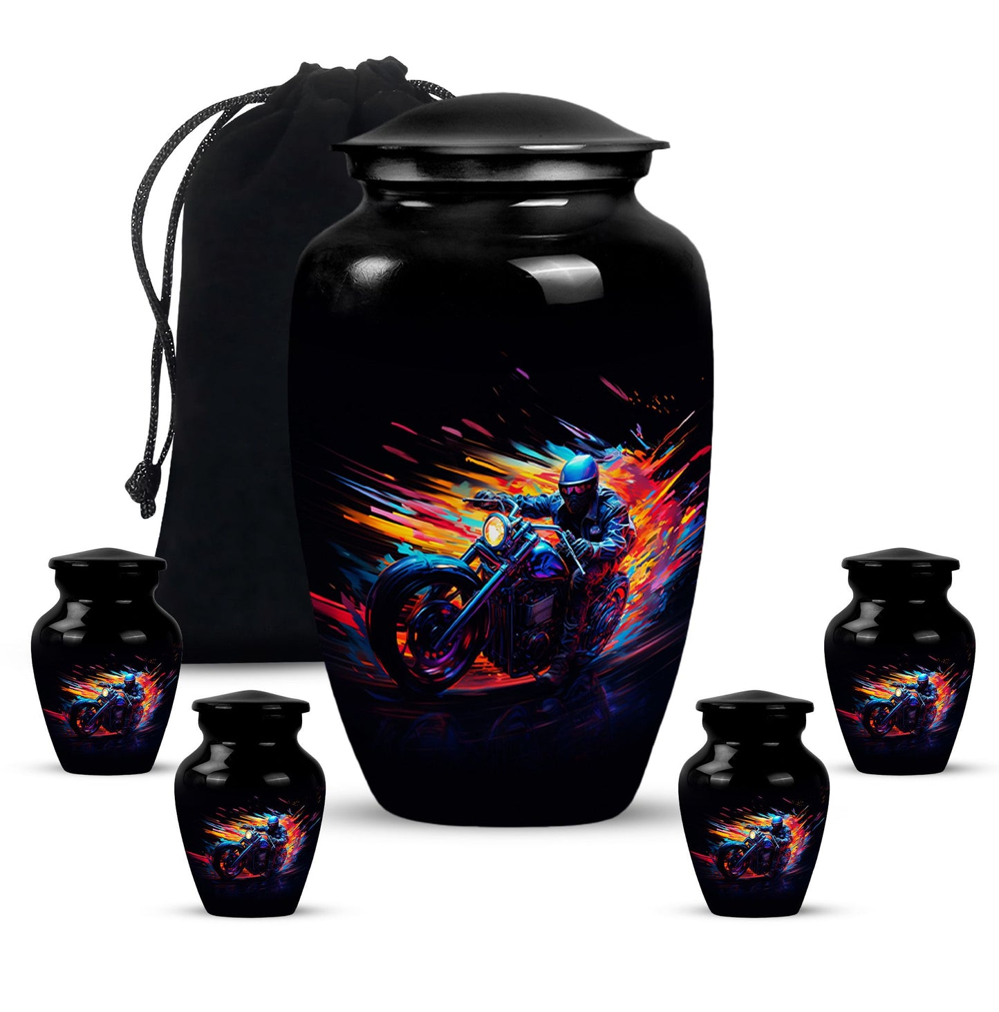 Personalized Motorcycle Cremation Urn for Adults - 10-inch, 200 cu in - Yatskia