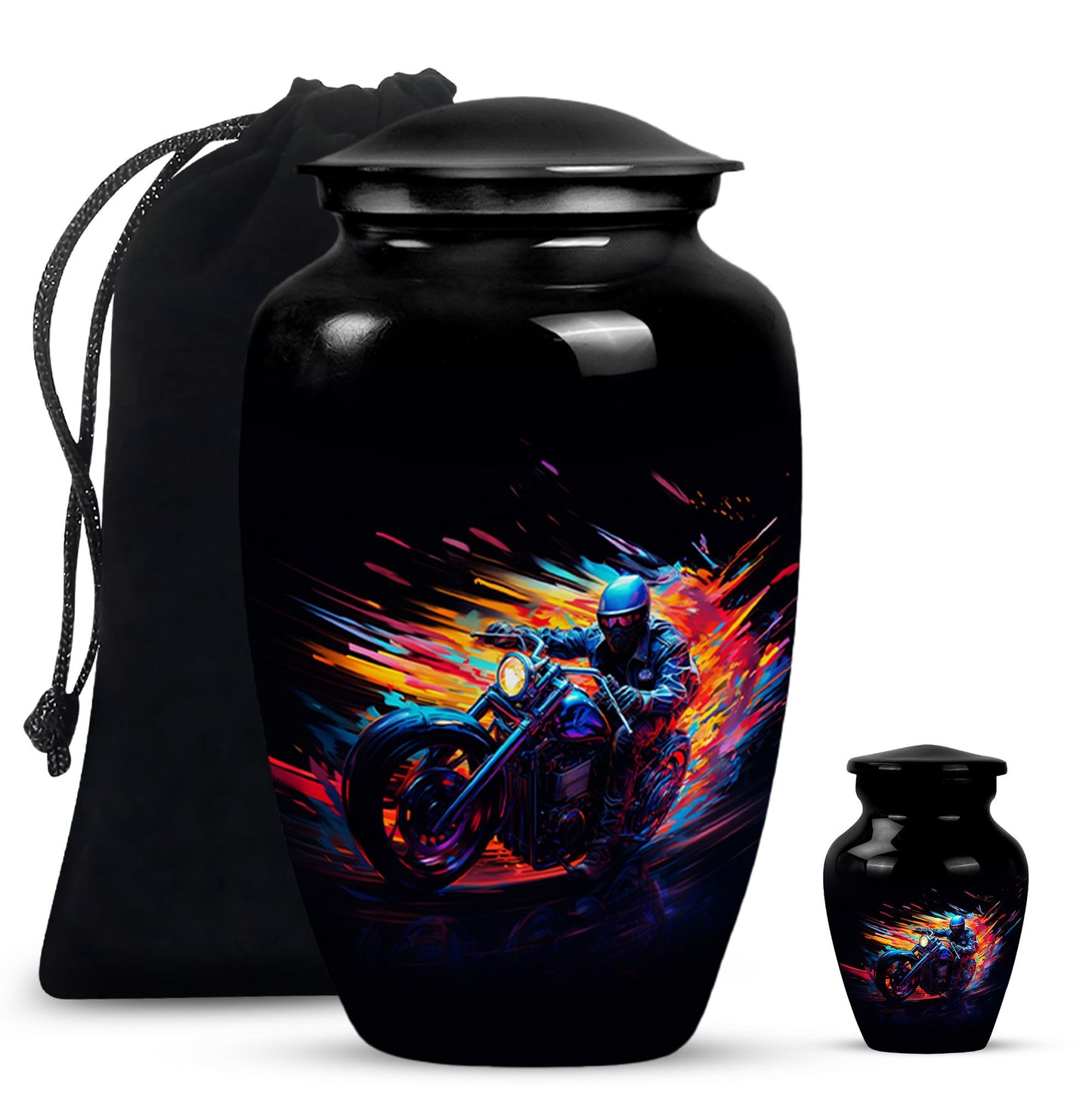 Personalized Motorcycle Cremation Urn for Adults - 10-inch, 200 cu in - Yatskia