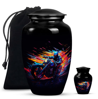 Personalized Motorcycle Cremation Urn for Adults - 10-inch, 200 cu in - Yatskia