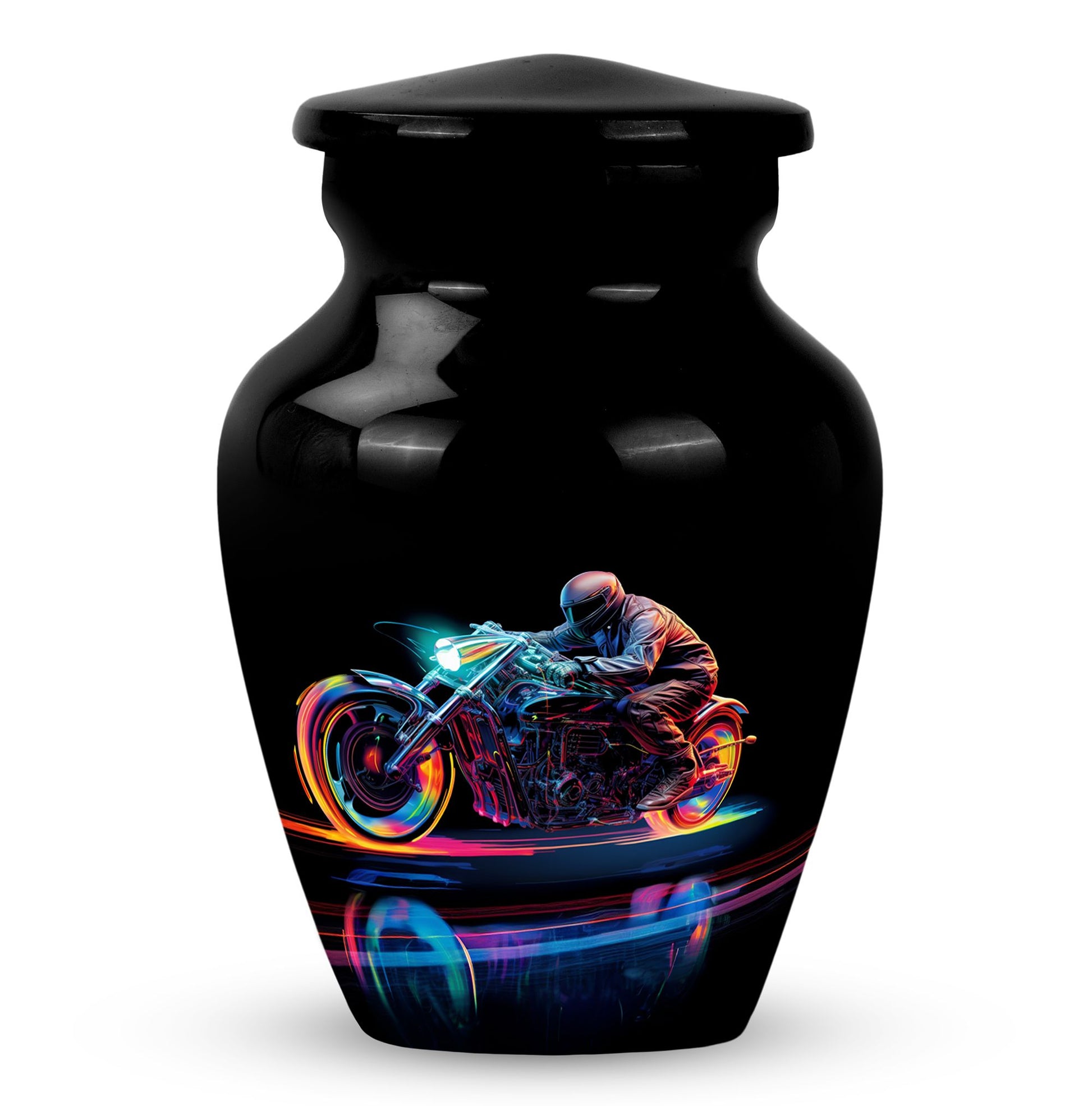 Neon-Colored Motorcycle - Urn For Human Ashes Adult Male