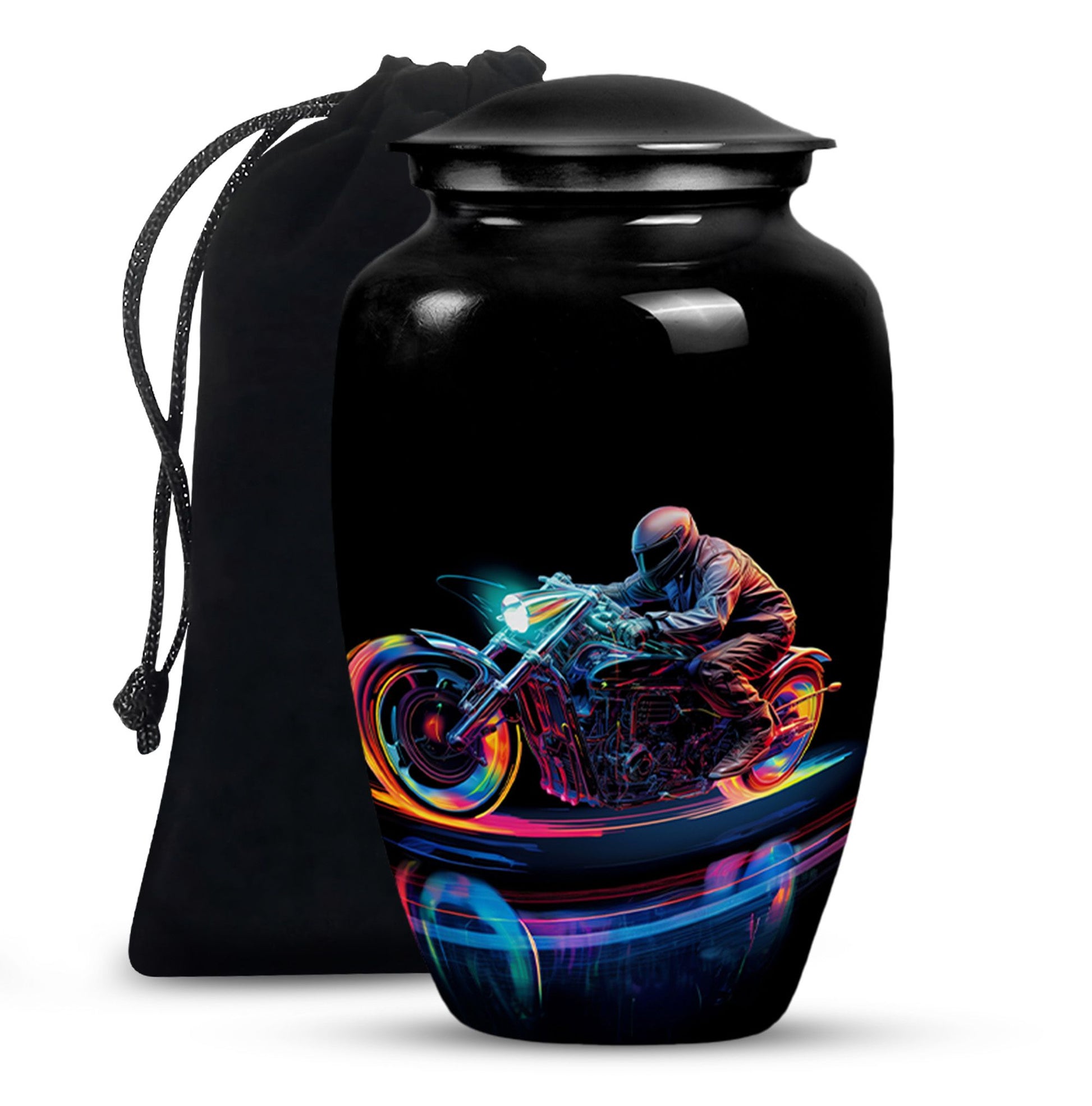 Neon-Colored Motorcycle - Urn For Human Ashes Adult Male