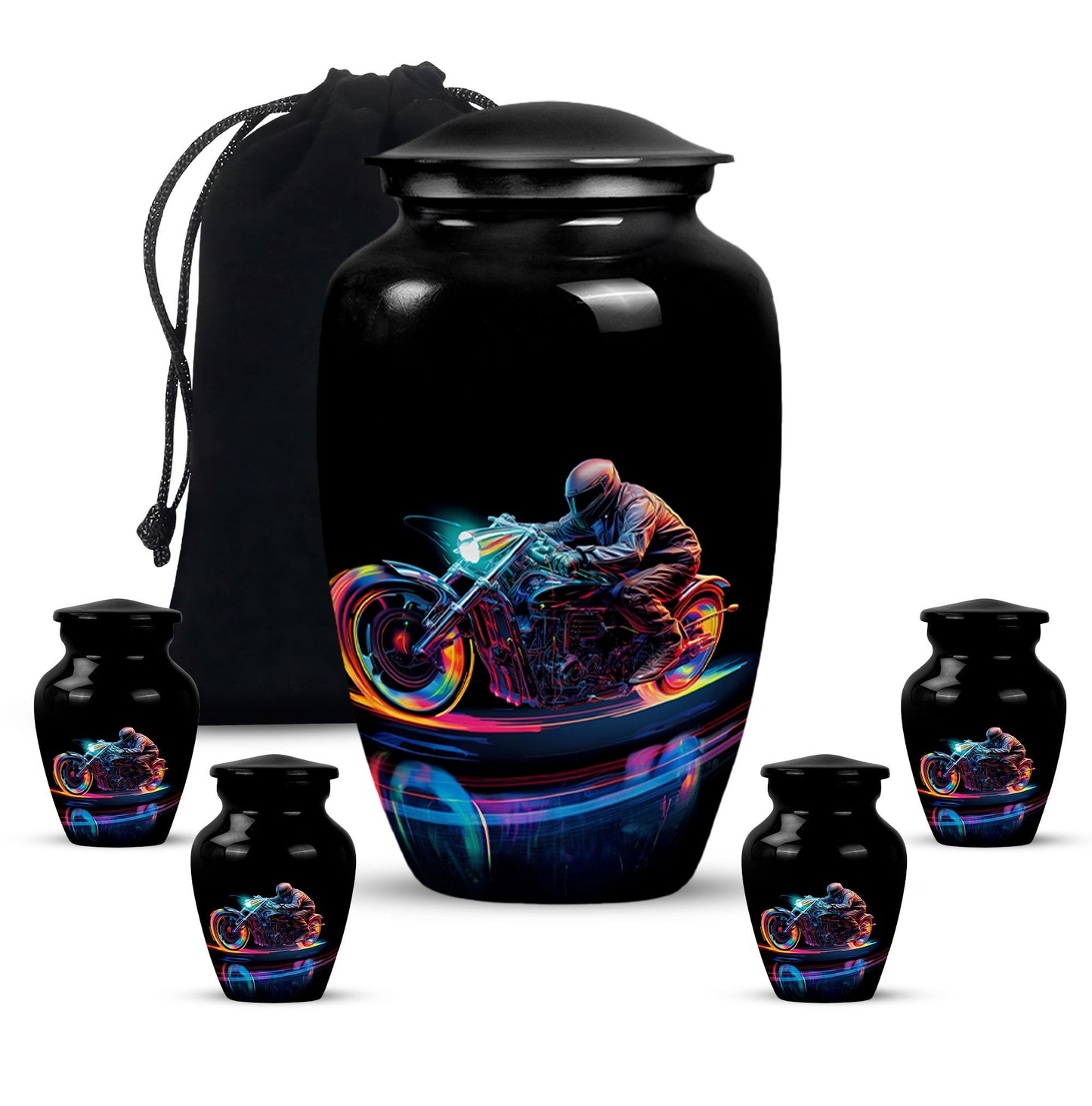 Personalized Motorcycle Cremation Urn for Human Ashes - 10-inch, 200 cu in - Yatskia