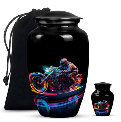 Personalized Motorcycle Cremation Urn for Human Ashes - 10-inch, 200 cu in - Yatskia
