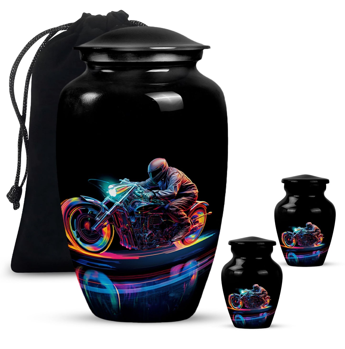 Personalized Motorcycle Cremation Urn for Human Ashes - 10-inch, 200 cu in - Yatskia